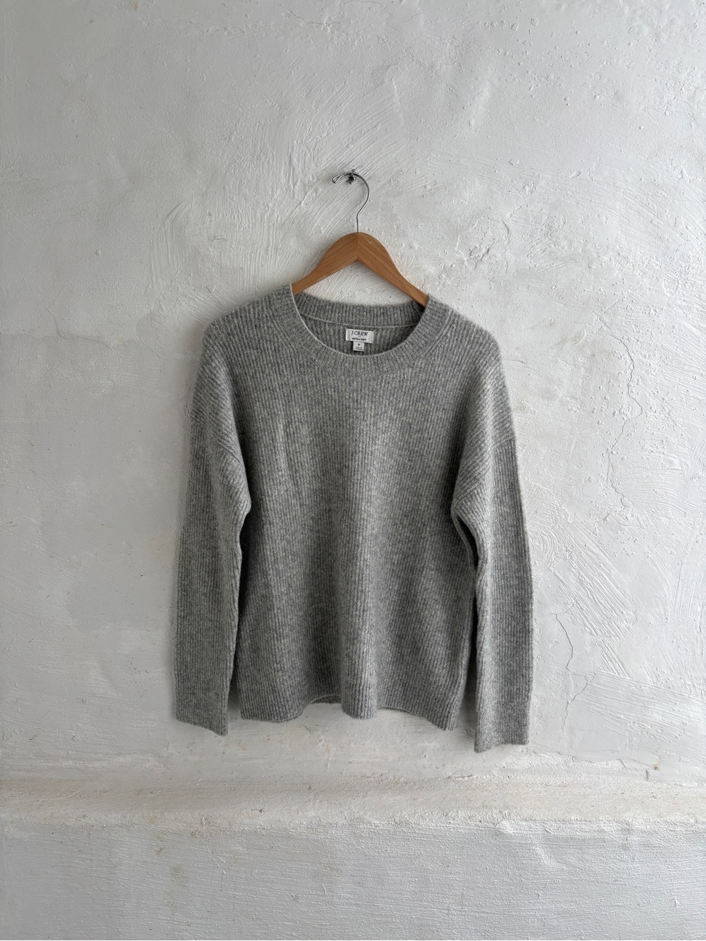 J Crew Ribbed Boyfriend Crewneck Sweater extra soft